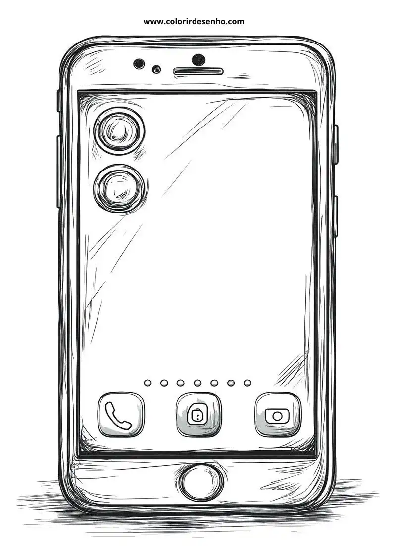 Simple Phone Coloring Pages 9