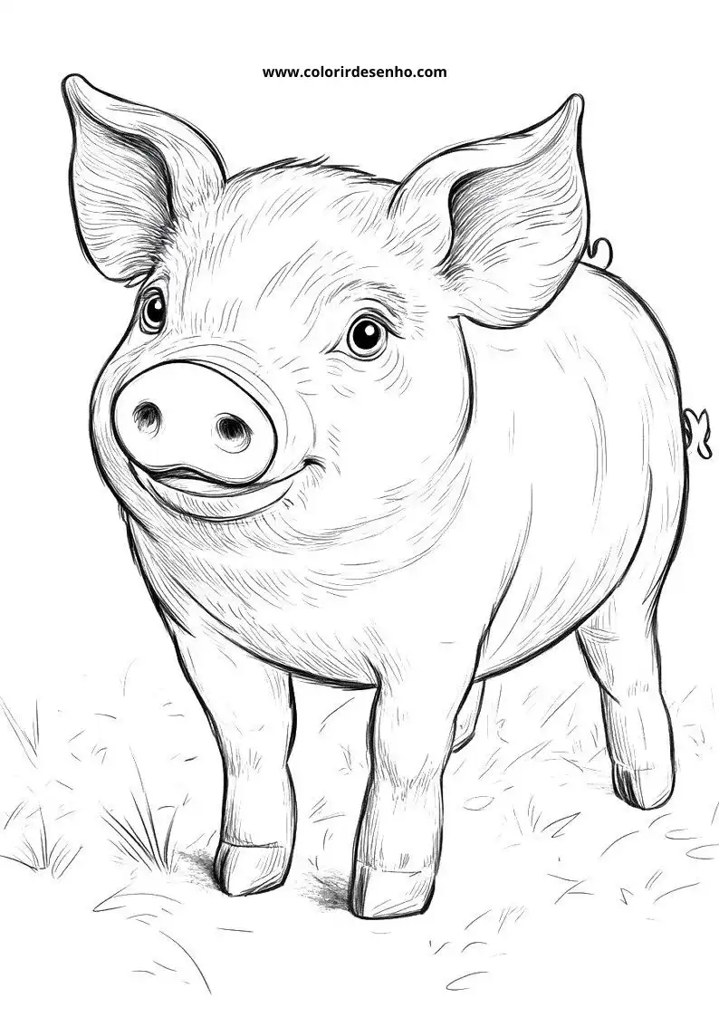 Simple Pig Coloring Pages 3