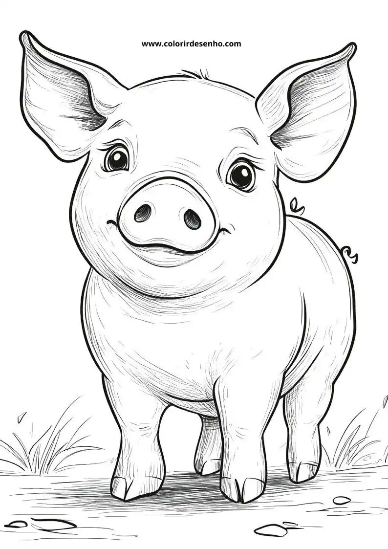 Simple Pig Coloring Pages 4