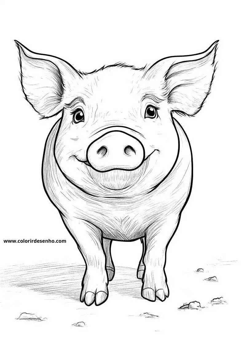 Simple Pig Coloring Pages 7