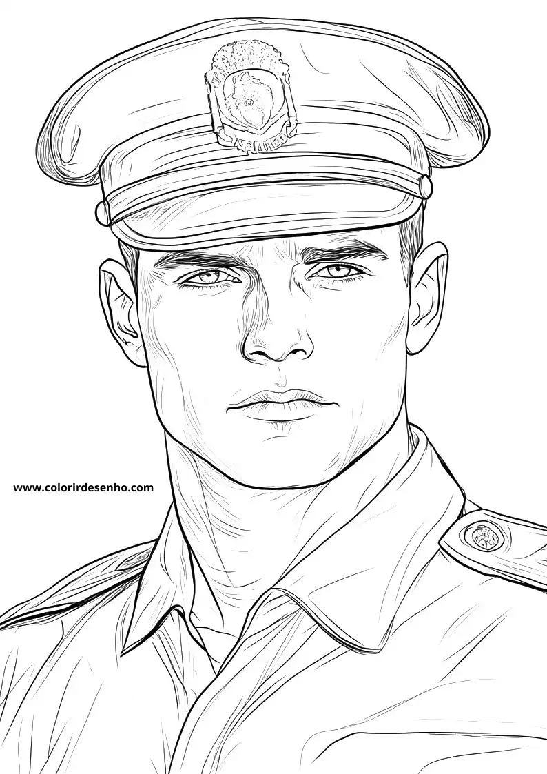 Simple Police Coloring Pages 1