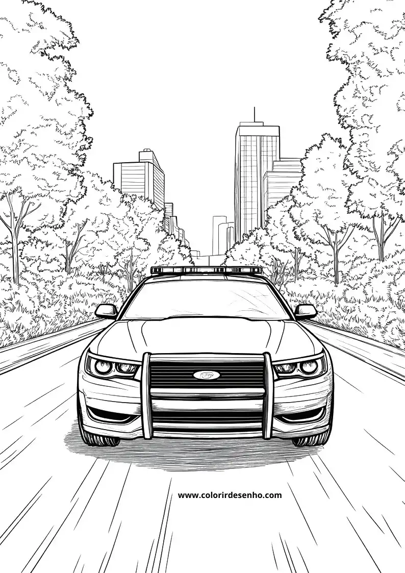 Simple Police Coloring Pages 4