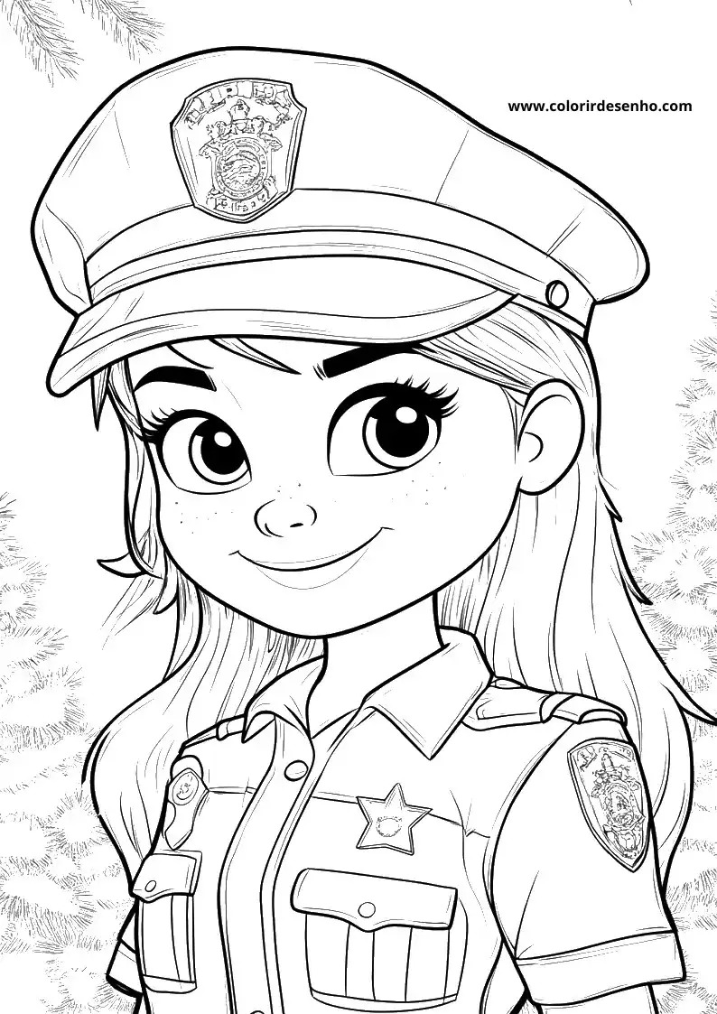 Simple Police Coloring Pages 6