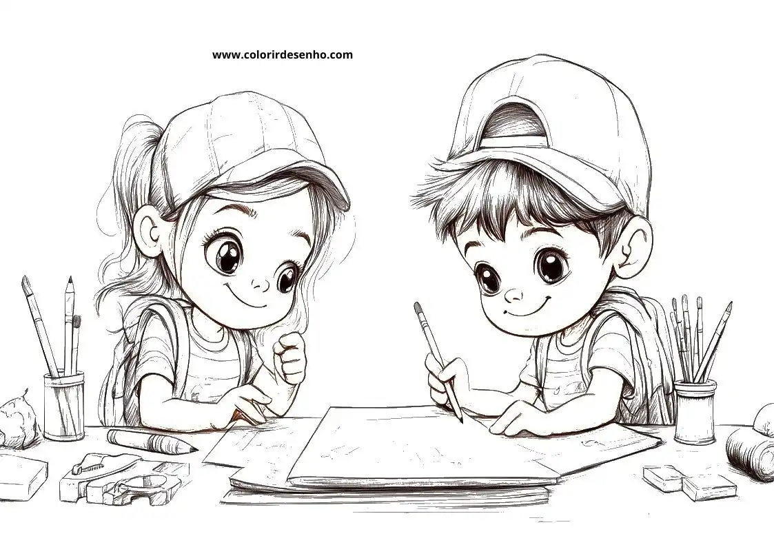 Simple School Coloring Pages 1