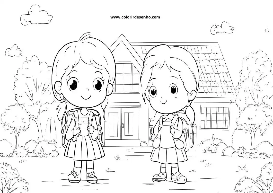 Simple School Coloring Pages 11