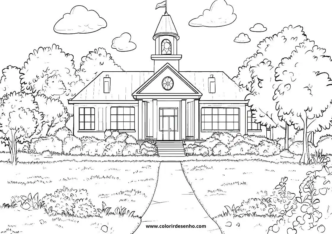 Simple School Coloring Pages 12