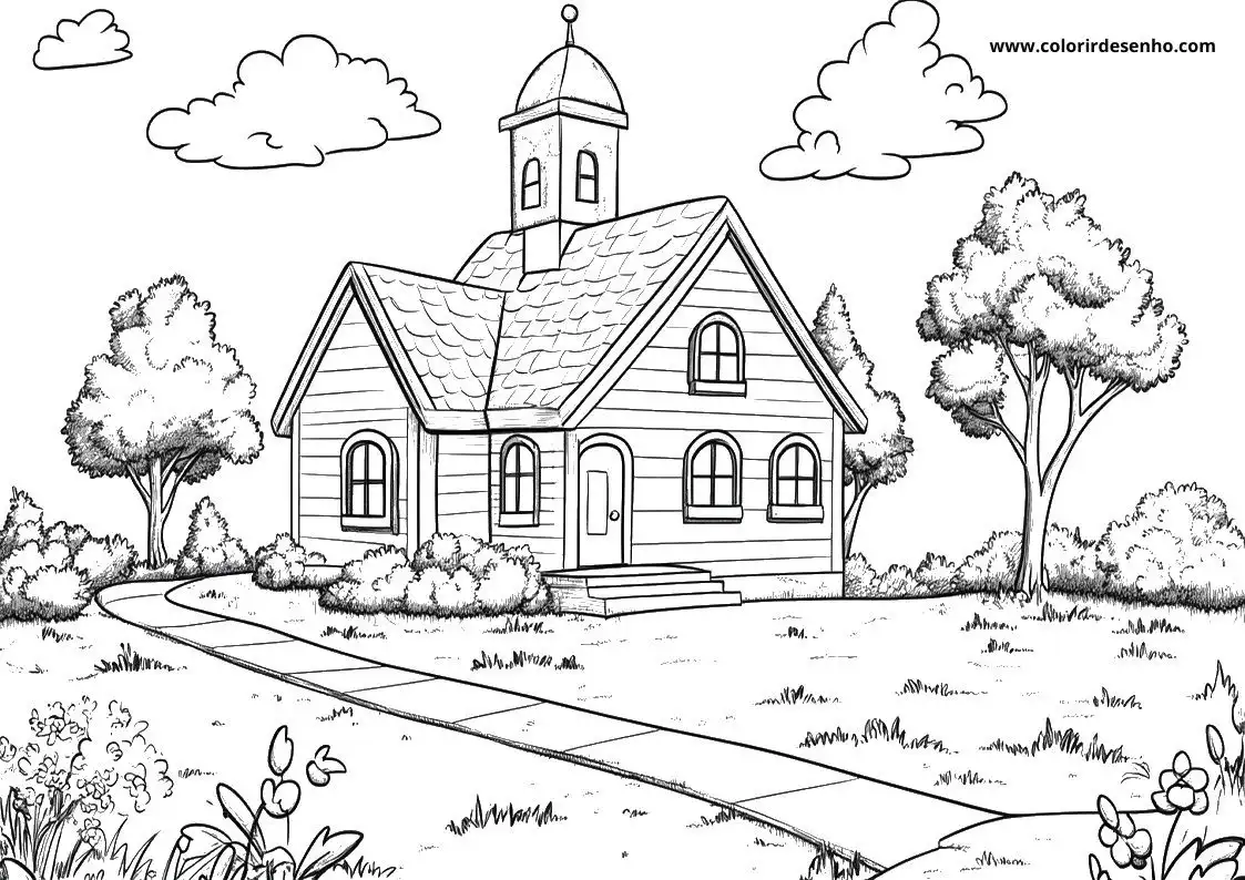 Simple School Coloring Pages 3