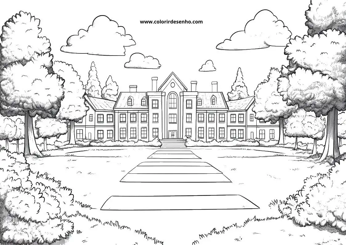 Simple School Coloring Pages 4