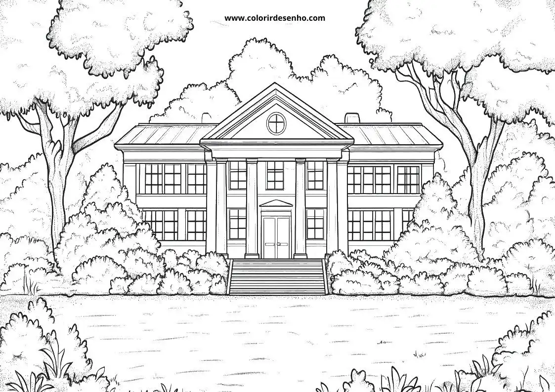 Simple School Coloring Pages 8