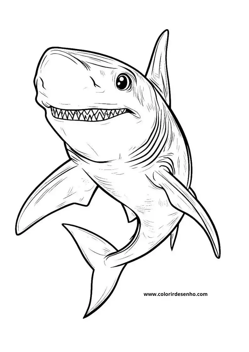 Simple Shark Coloring Pages 6