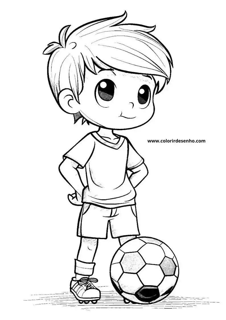 Simple Soccer Coloring Pages 1