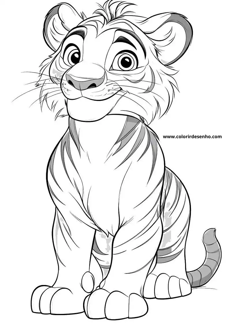Simple Tiger Coloring Pages 4
