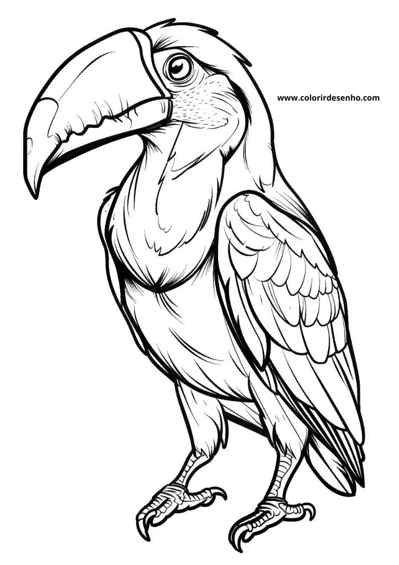 Simple Toucan Coloring Pages 1