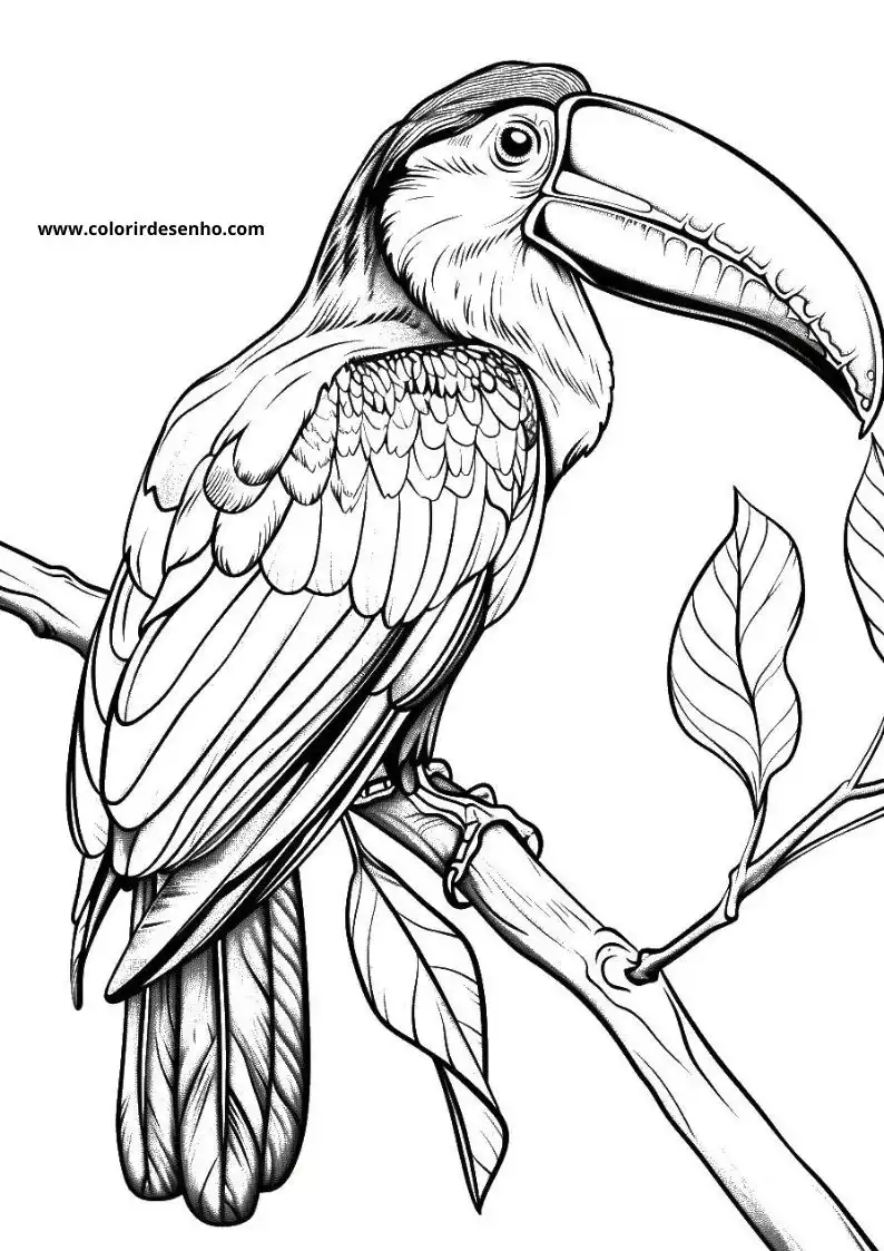 Simple Toucan Coloring Pages 2