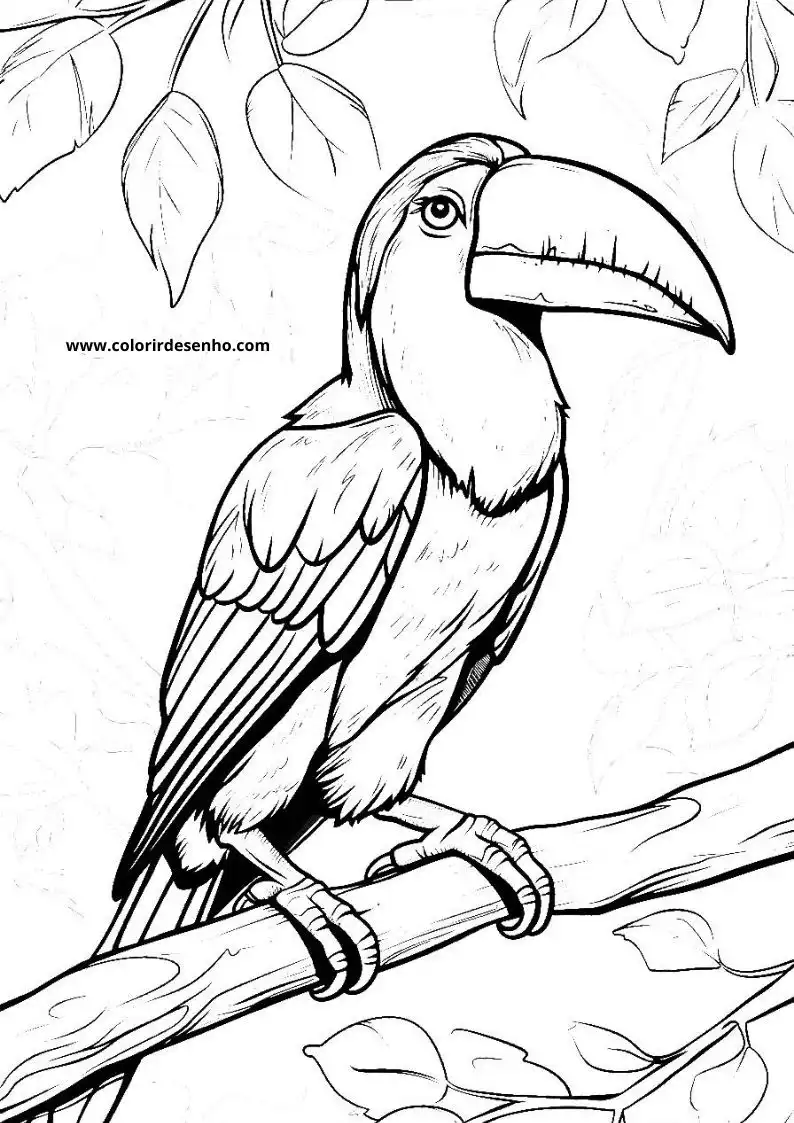 Simple Toucan Coloring Pages 3
