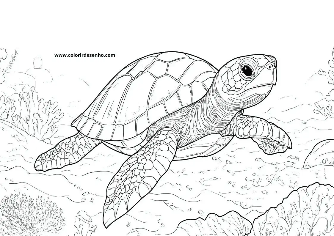 Simple Turtle Coloring Pages 3