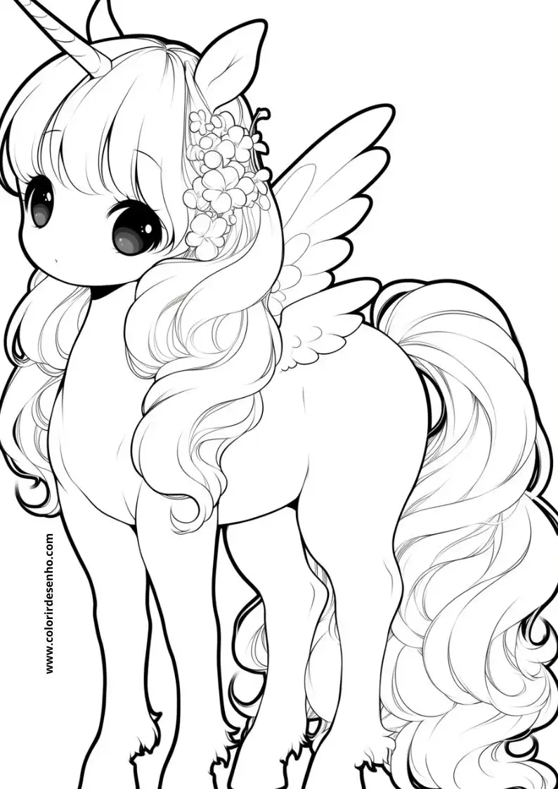 Simple Unicorn Coloring Pages 5