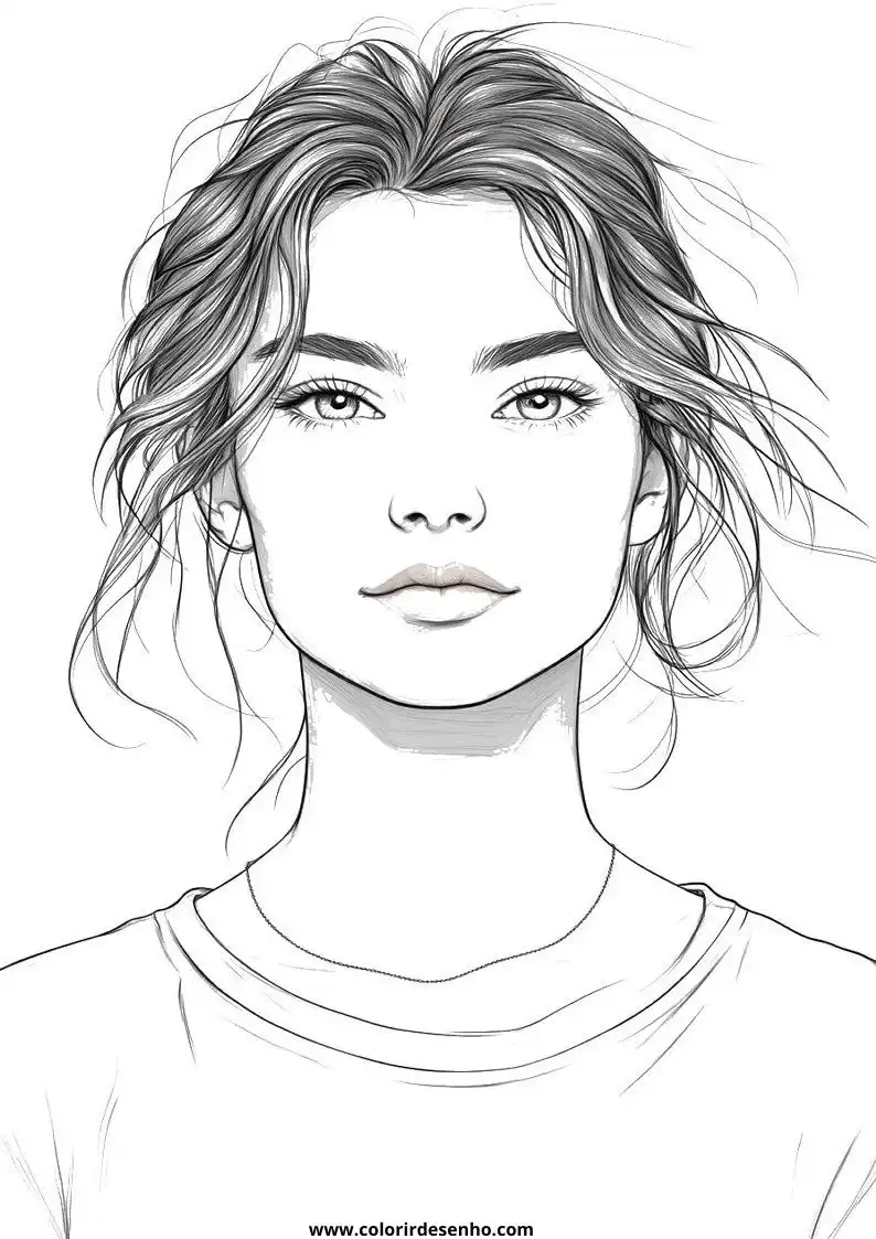 Simple Woman Coloring Pages 1
