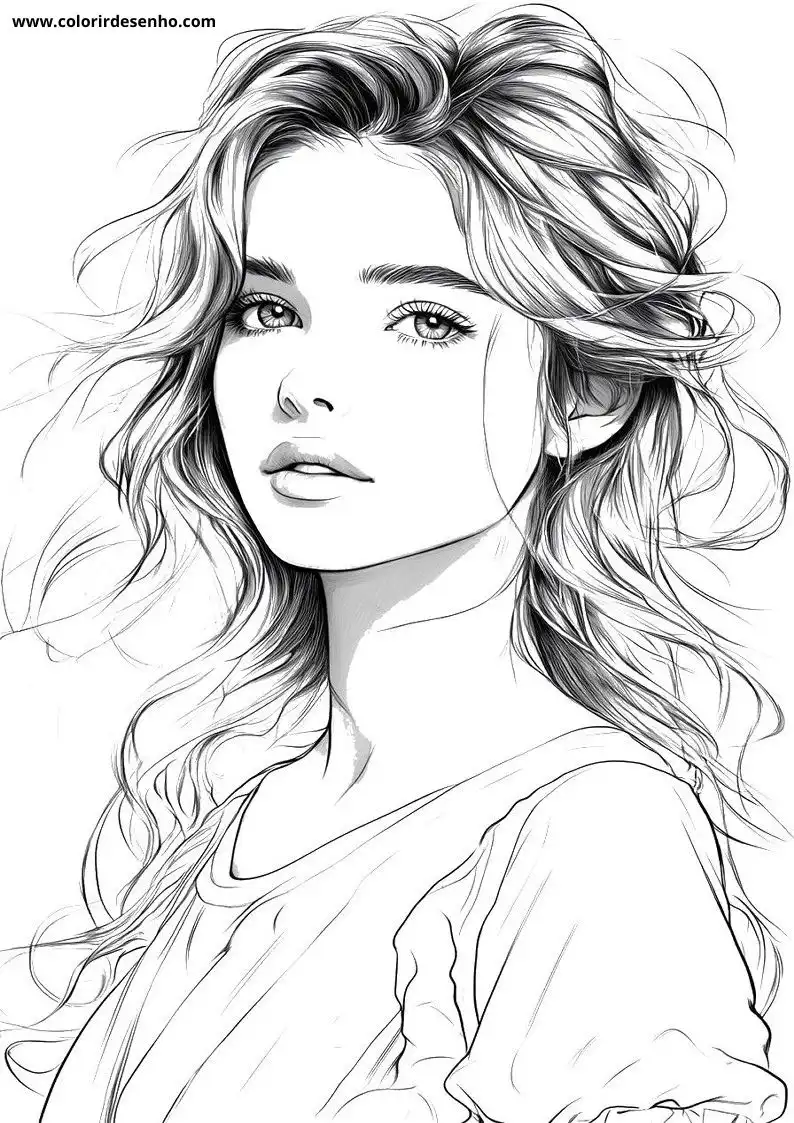 Simple Woman Coloring Pages 10