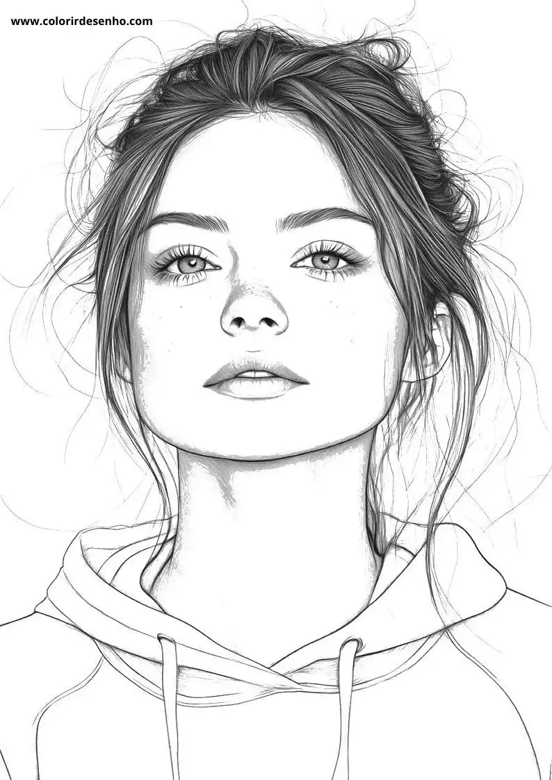 Simple Woman Coloring Pages 11