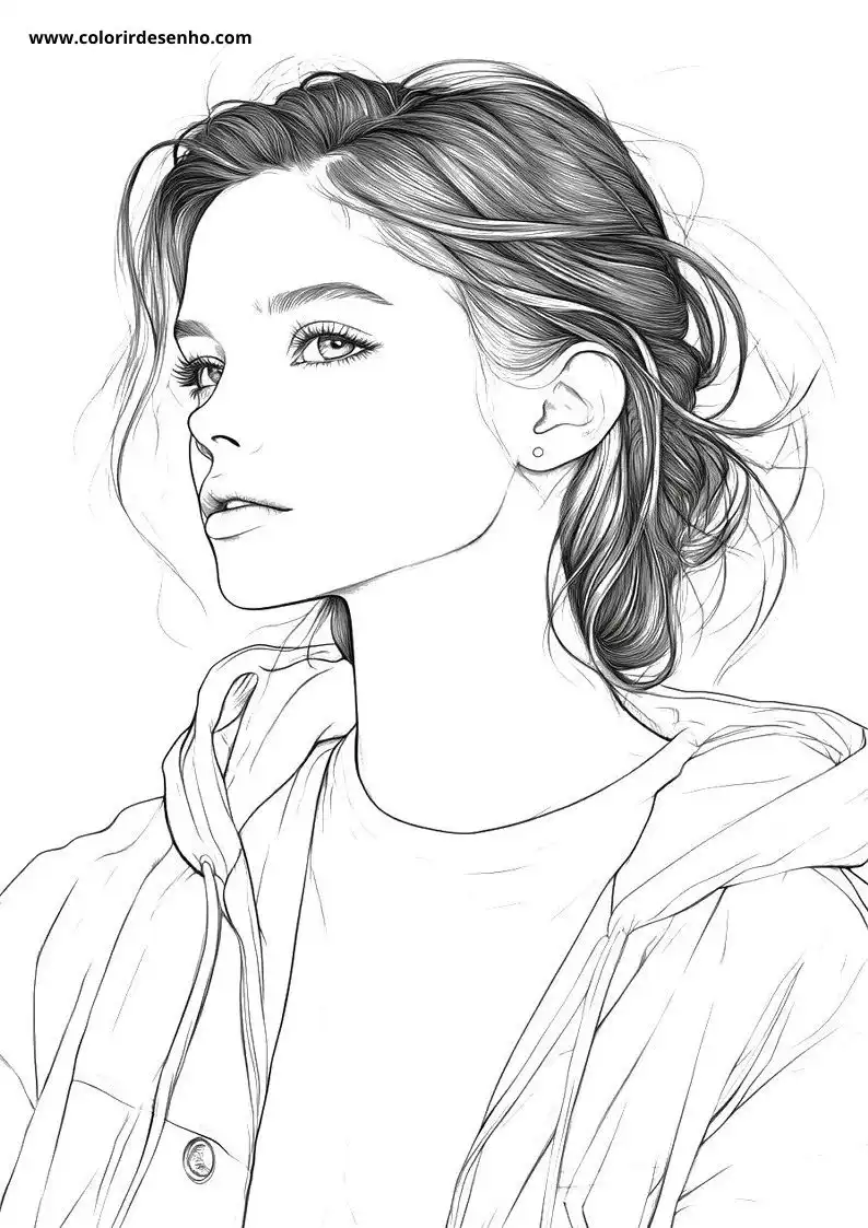 Simple Woman Coloring Pages 12