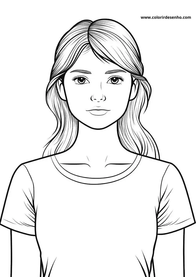 Simple Woman Coloring Pages 2