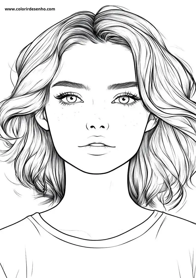 Simple Woman Coloring Pages 3