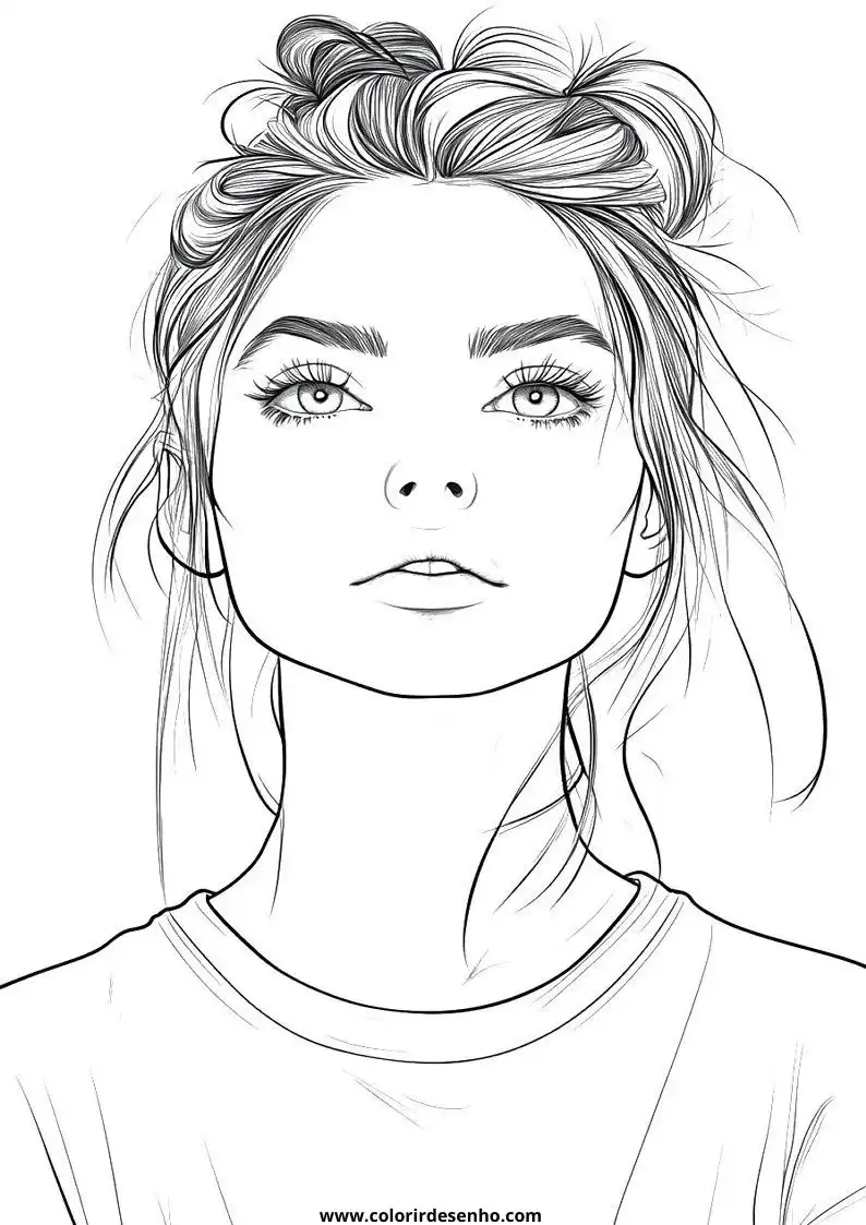 Simple Woman Coloring Pages 4