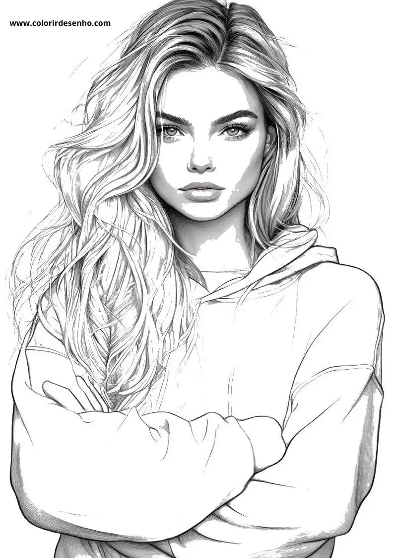 Simple Woman Coloring Pages 5