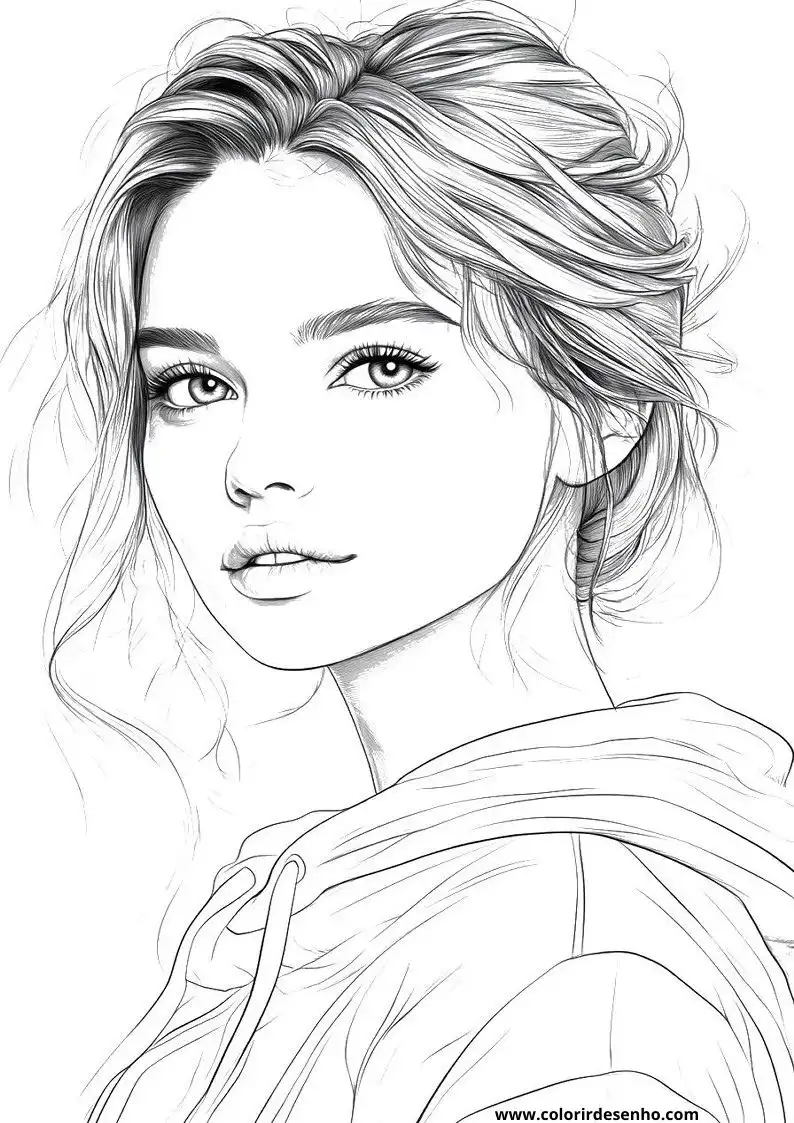Simple Woman Coloring Pages 7