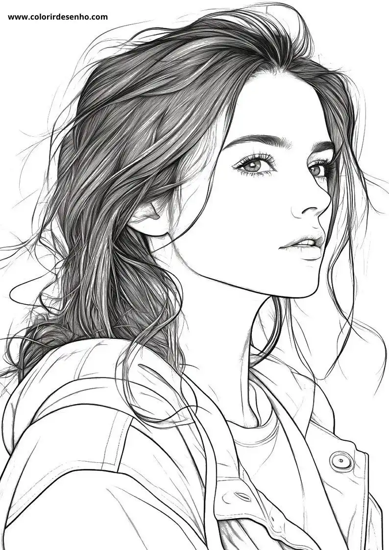 Simple Woman Coloring Pages 8