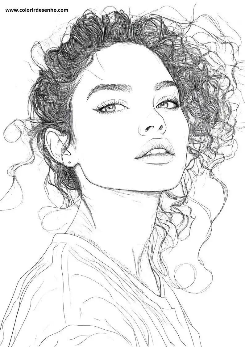 Simple Woman Coloring Pages 9