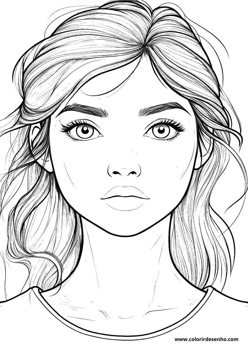 Simple Woman's Face Coloring Pages 3