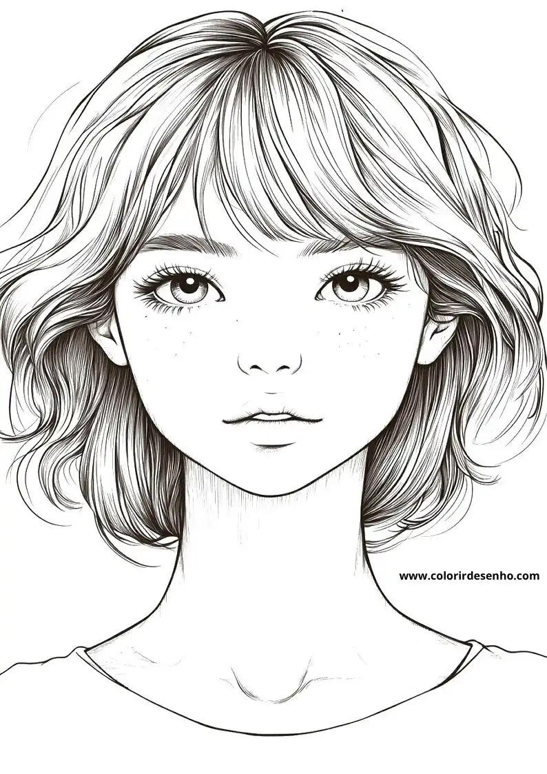 Simple Woman's Face Coloring Pages 6
