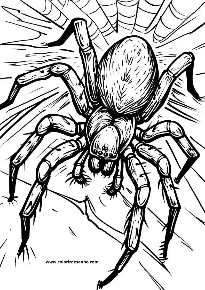 Spider Drawing For Kids To Color 1