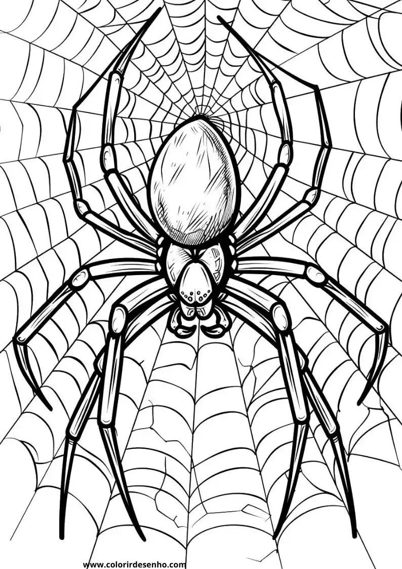Spider Drawing For Kids To Color 2