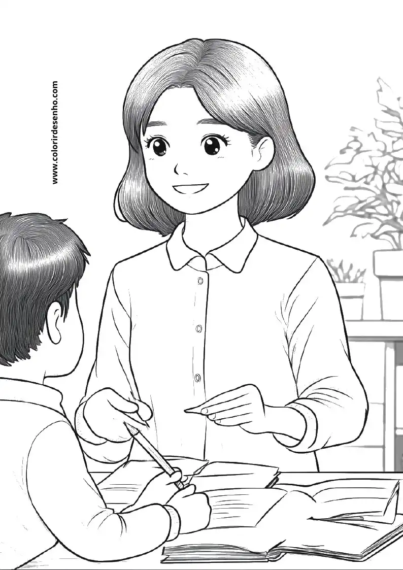 Teacher Coloring Page Outline 1