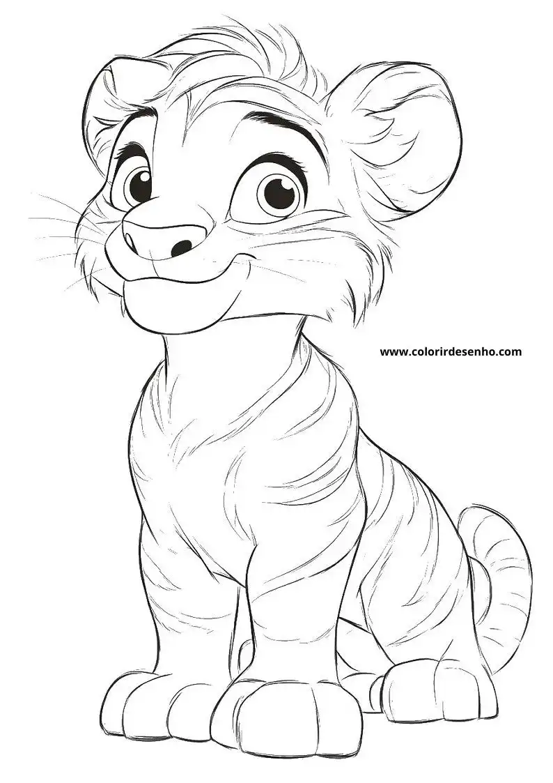 Tiger Coloring Page Outline 8