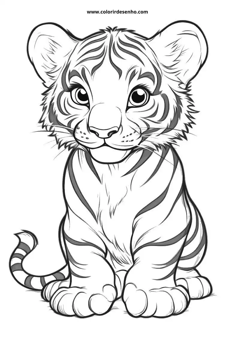 Tiger Coloring Pages For Kids And Adults 10