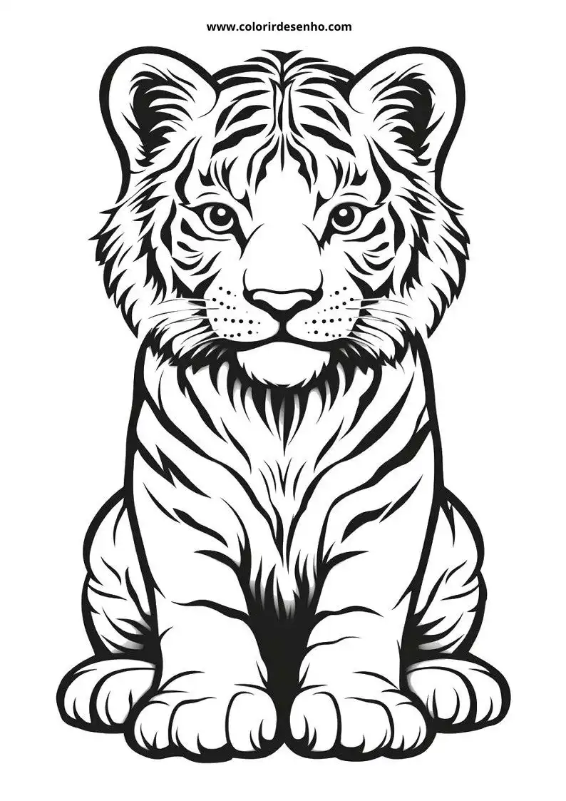 Tiger Drawing For Kids To Color 2