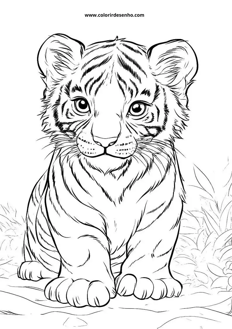 Tiger Drawing For Kids To Color 4