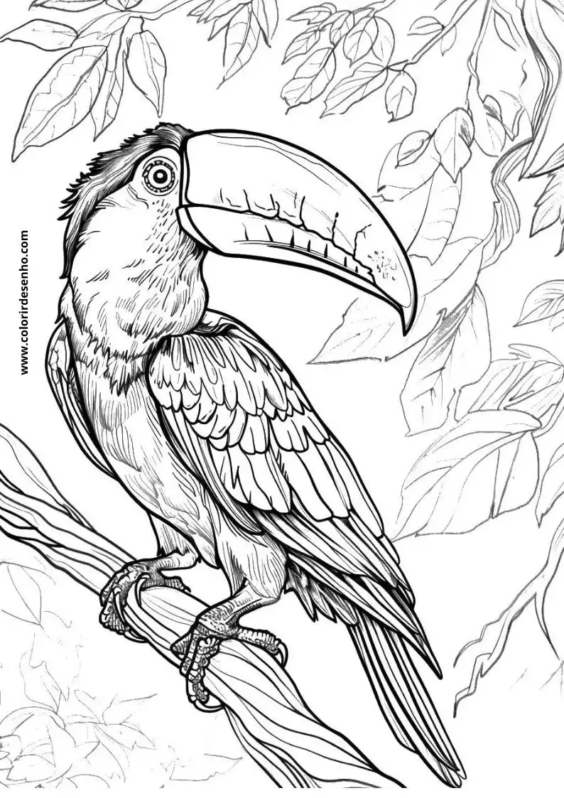 Toucan Coloring Page Outline 1