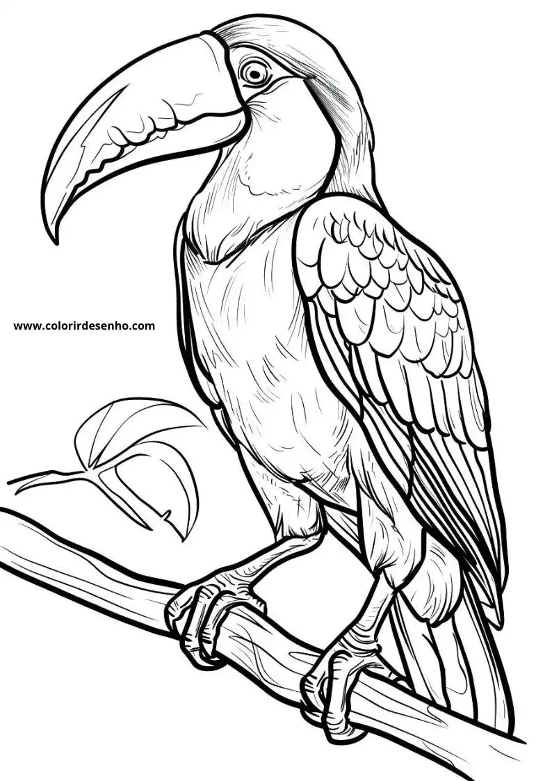 Toucan Coloring Page Outline 3