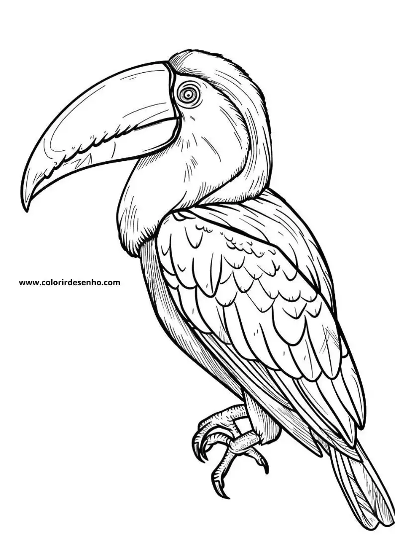 Toucan Coloring Page Outline 4