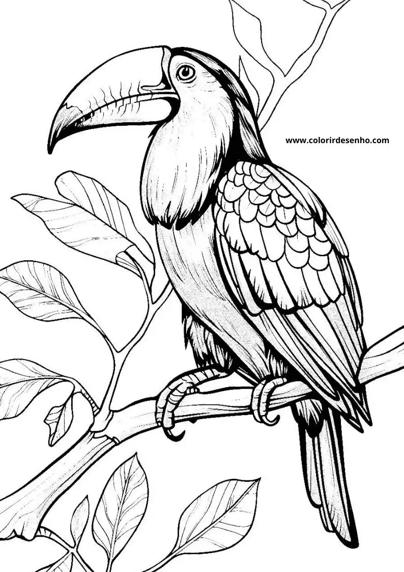 Toucan Drawing For Kids To Color 1