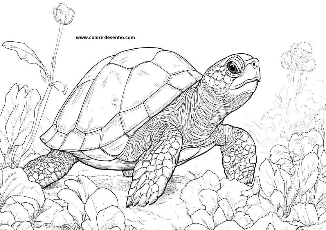 Turtle Coloring Page Outline 2