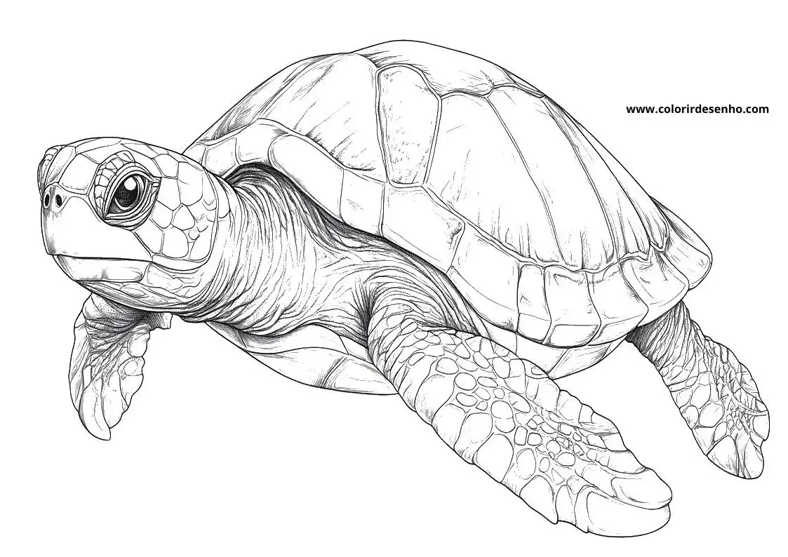 Turtle Coloring Page Outline 3