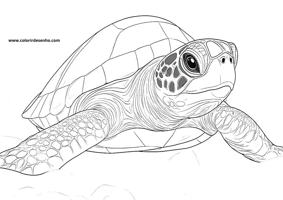 Turtle Coloring Page Outline 4