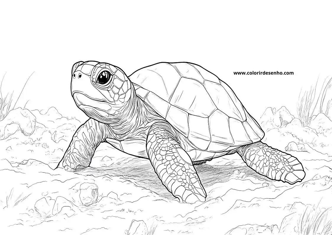 Turtle Coloring Page Outline 5