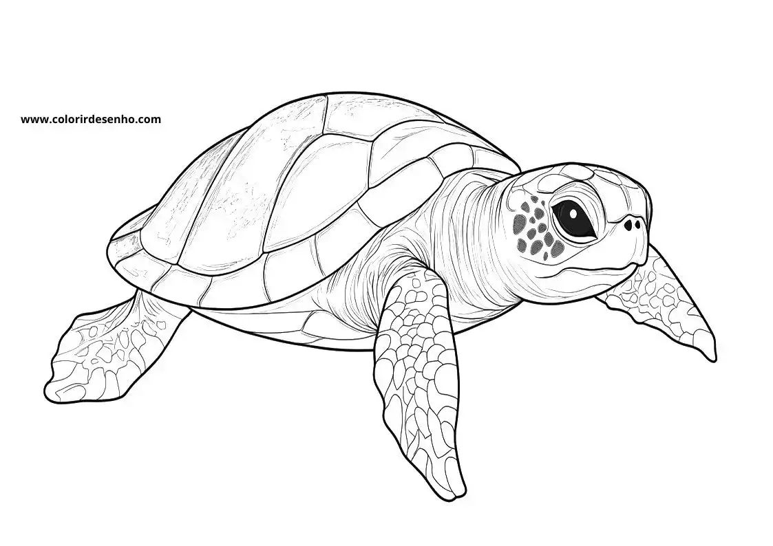 Turtle Coloring Page Outline 7